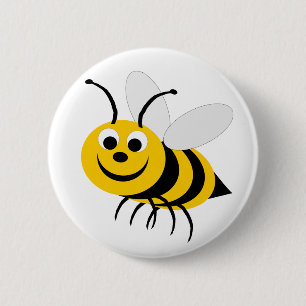 Badge Rond 5 Cm Bouton Bumble Bee Design