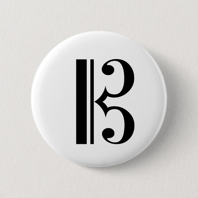 Badge Rond 5 Cm Bouton C-Clef (Devant)