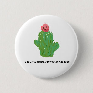 Badge Rond 5 Cm Bouton Cactus Mignon – Citation Inspirante