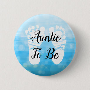 Badge Rond 5 Cm Bouton cadeau de la tante bleue pour être Baby sho