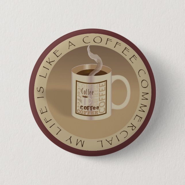Badge Rond 5 Cm Bouton Café commercial (Devant)
