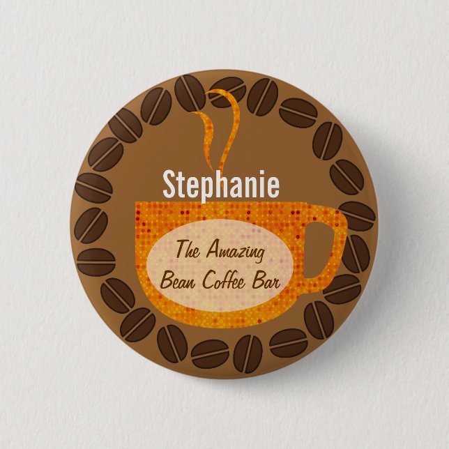 Badge Rond 5 Cm Bouton Café et Mug (Devant)