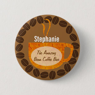 Badge Rond 5 Cm Bouton Café et Mug