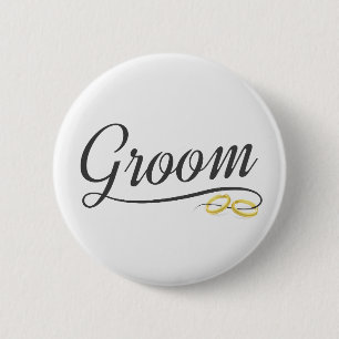 Badge Rond 5 Cm Bouton Calligraphie Mariage floral simple de la ch