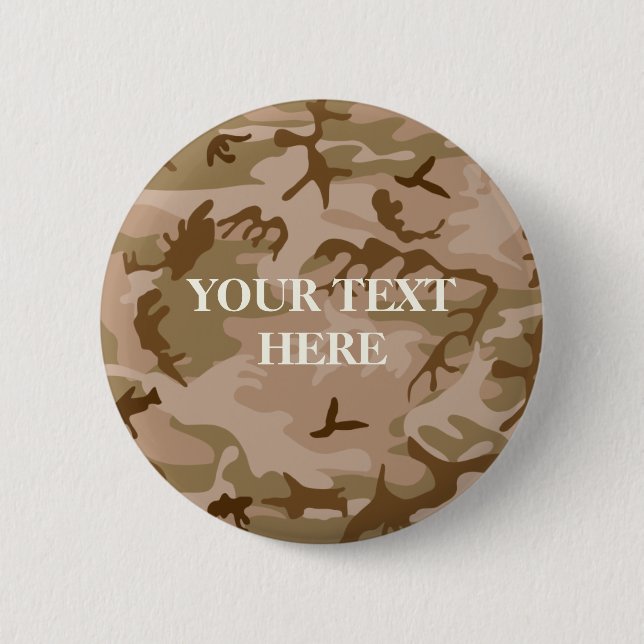 Badge Rond 5 Cm Bouton Camouflage de sable du désert (Devant)