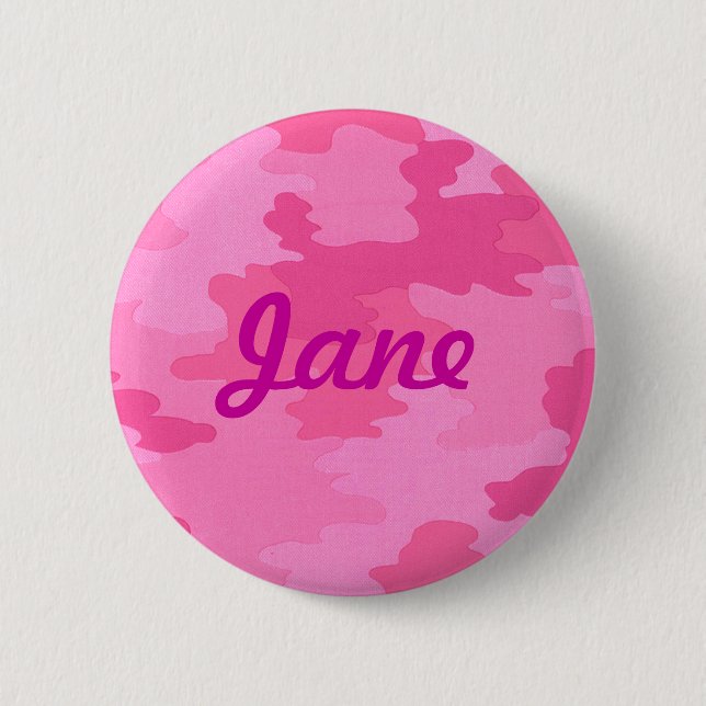 Badge Rond 5 Cm Bouton Camouflage rose clair personnalisé (Devant)