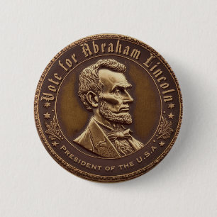 Badge Rond 5 Cm Bouton Campagne Abraham Lincoln