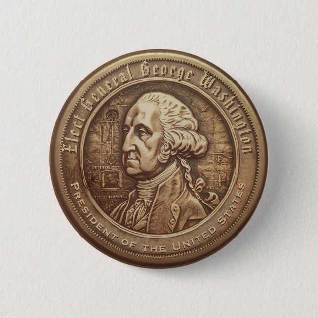 Badge Rond 5 Cm Bouton Campagne George Washington (Devant)