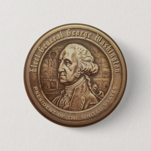 Badge Rond 5 Cm Bouton Campagne George Washington