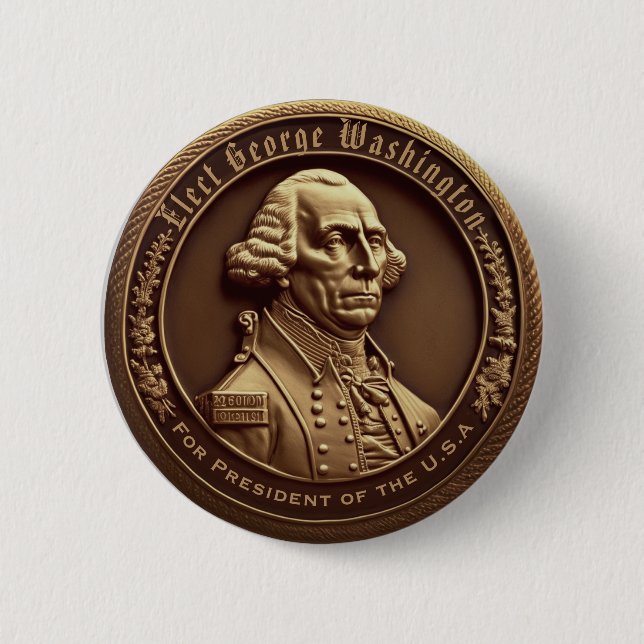 Badge Rond 5 Cm Bouton Campagne George Washington (Devant)