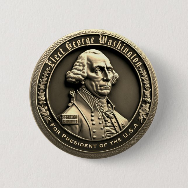 Badge Rond 5 Cm Bouton Campagne George Washington (Devant)