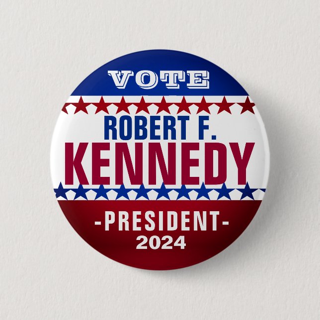Badge Rond 5 Cm Bouton Campagne Robert F Kennedy 2024 (Devant)