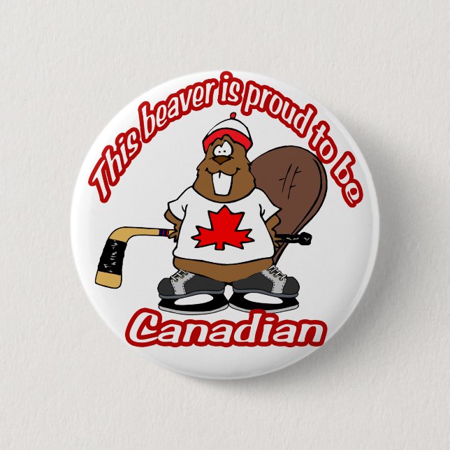 Badge Rond 5 Cm Bouton canadien de castor (Devant)