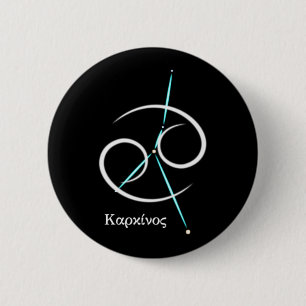 Badge Rond 5 Cm Bouton Cancer de la constellation du zodiaque