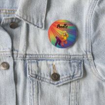 Bouton Caniche Coloré Psychédélique Arc-en-Ciel