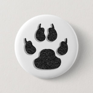 Badge Rond 5 Cm Bouton canine chien Empreinte de patte