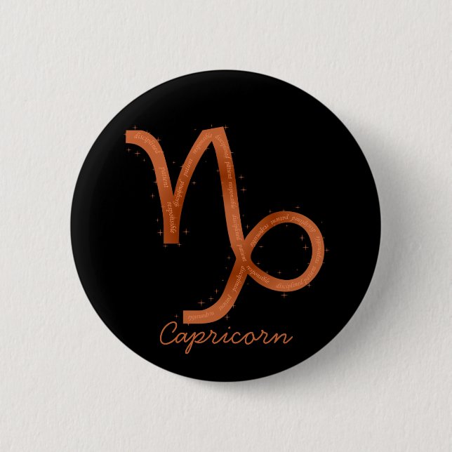 Badge Rond 5 Cm Bouton Capricorne (Devant)