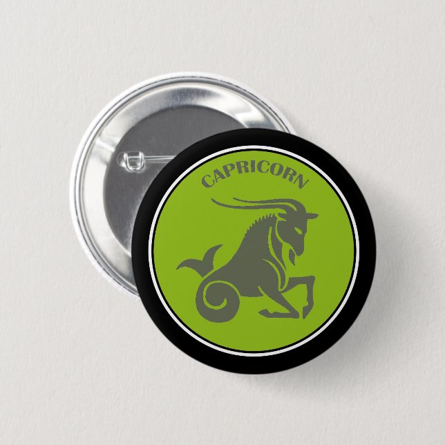 Badge Rond 5 Cm Bouton Capricorne (Devant & derrière)