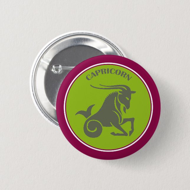 Badge Rond 5 Cm Bouton Capricorne (Devant & derrière)