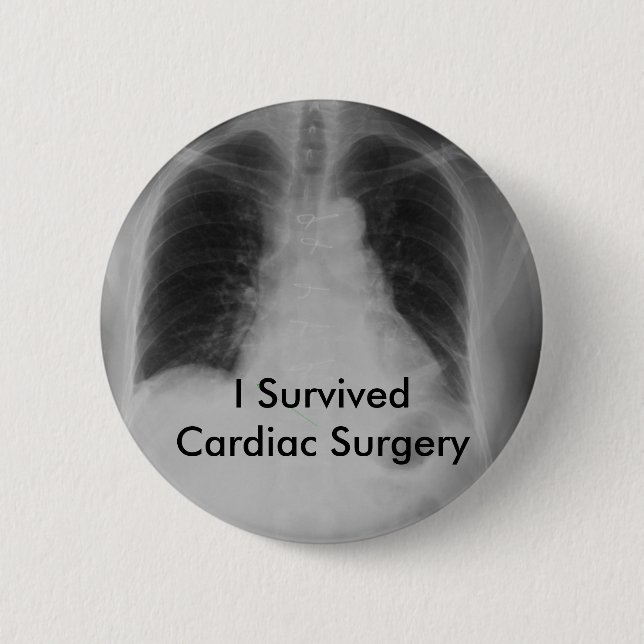 Badge Rond 5 Cm Bouton cardiaque de ~ de chirurgie (Devant)