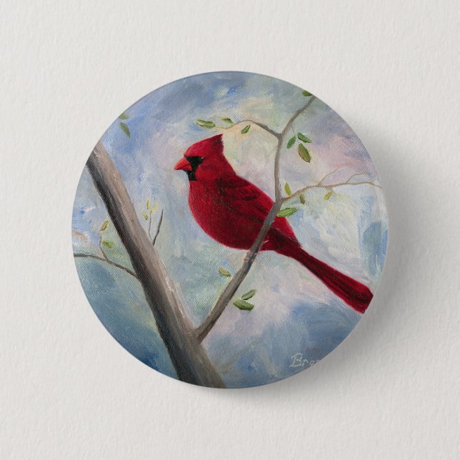 Badge Rond 5 Cm bouton cardinal (Devant)