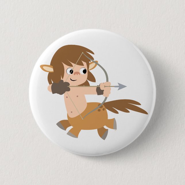 Badge Rond 5 Cm Bouton caricature mignonne Centaur Sagittarius Bad (Devant)
