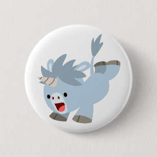 Badge Rond 5 Cm Bouton caricature Mischievous mignon Bébé Unicorn 