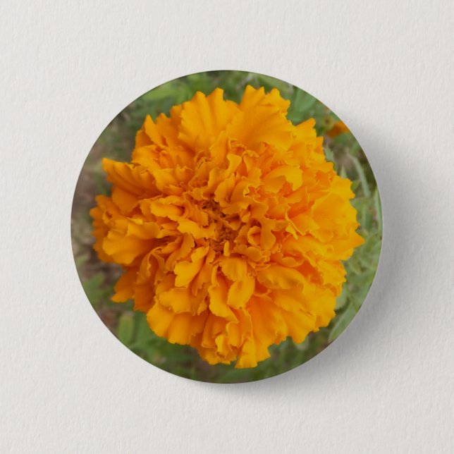 Badge Rond 5 Cm Bouton Carnation orange (Devant)