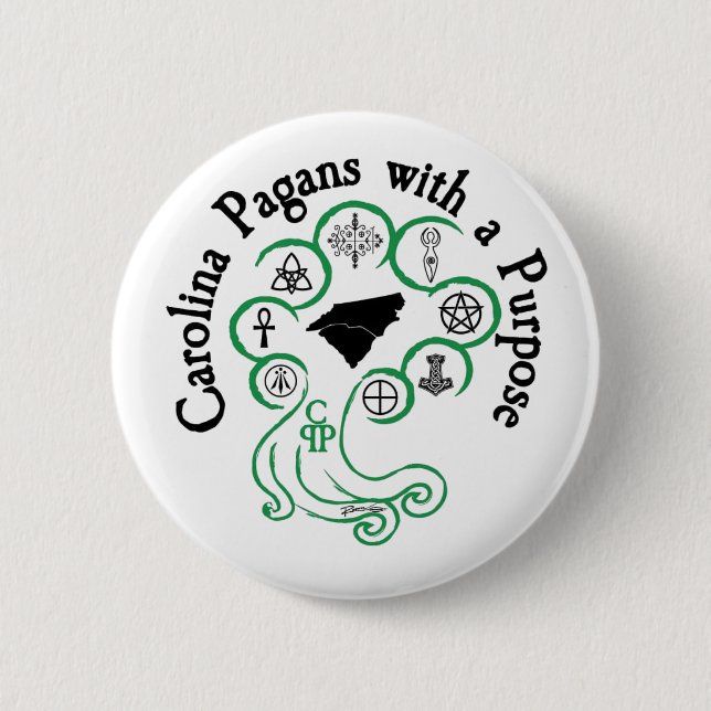 Badge Rond 5 Cm Bouton, Carolina Pagans avec un but (Devant)