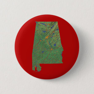 Badge Rond 5 Cm Bouton Carte Alabama