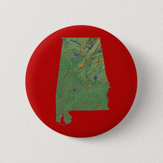 Badge Rond 5 Cm Bouton Carte Alabama (Devant)