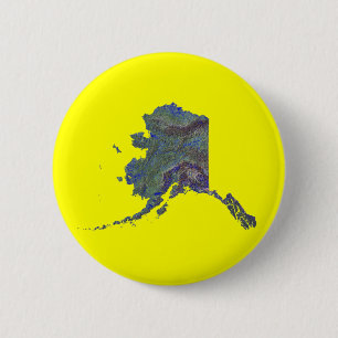 Badge Rond 5 Cm Bouton Carte Alaska