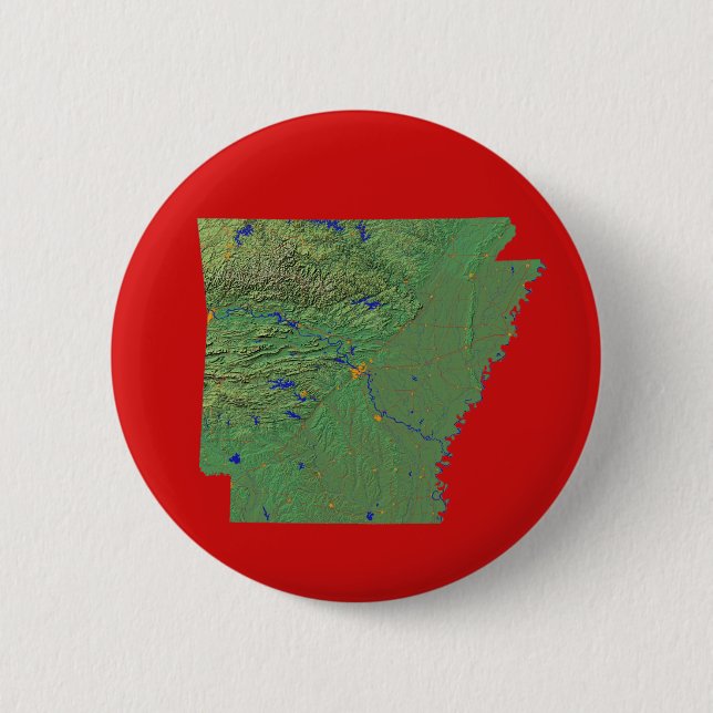 Badge Rond 5 Cm Bouton Carte Arkansas (Devant)