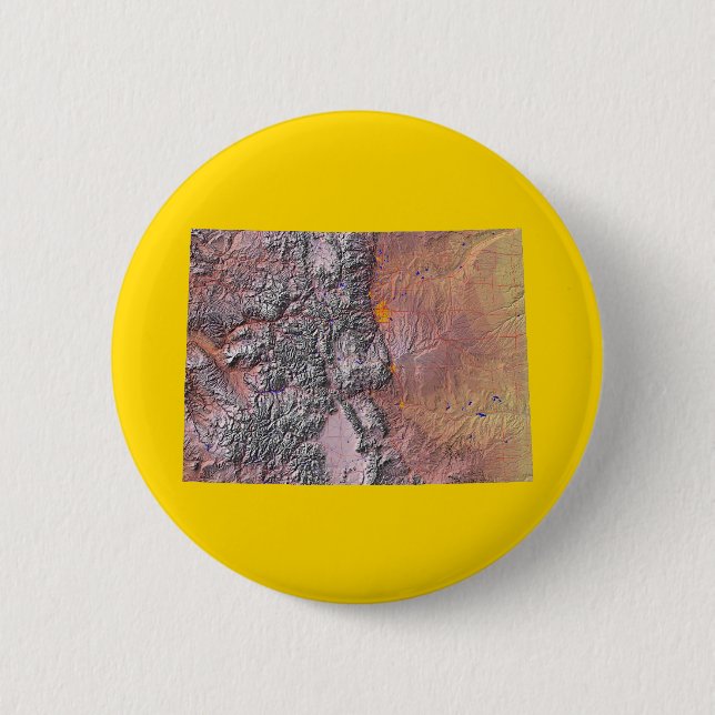 Badge Rond 5 Cm Bouton Carte du Colorado (Devant)