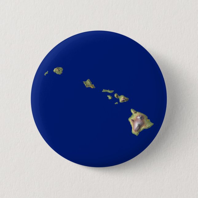 Badge Rond 5 Cm Bouton Carte Hawaii (Devant)