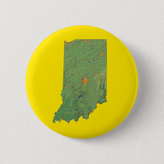 Badge Rond 5 Cm Bouton Carte Indiana (Devant)