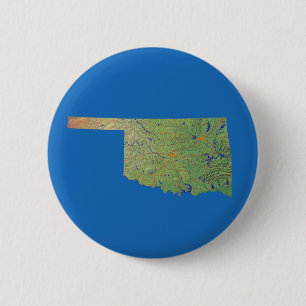 Badge Rond 5 Cm Bouton Carte Oklahoma
