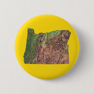 Badge Rond 5 Cm Bouton Carte Oregon