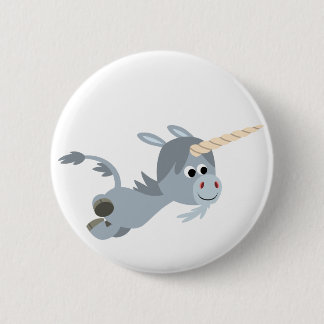Badge Rond 5 Cm Bouton Carton Mignonne Unicorne Dans Un Bouton Pre