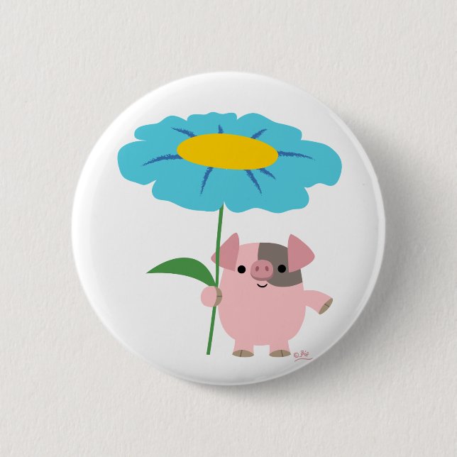 Badge Rond 5 Cm Bouton cartonné mignon avec cadeau (bleu) Bouton B (Devant)