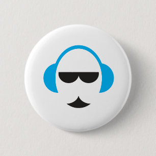 Badge Rond 5 Cm Bouton Casque bleu