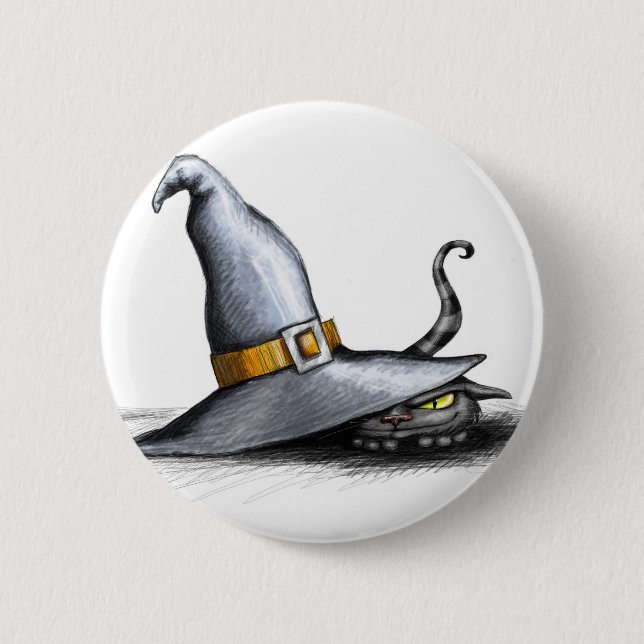 Badge Rond 5 Cm Bouton Casquette sorcier (Devant)
