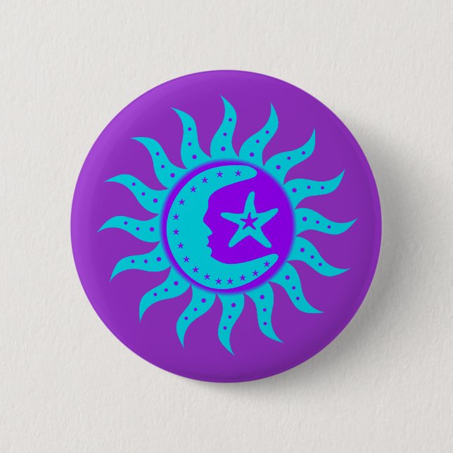 Badge Rond 5 Cm Bouton céleste d'harmonie (Devant)