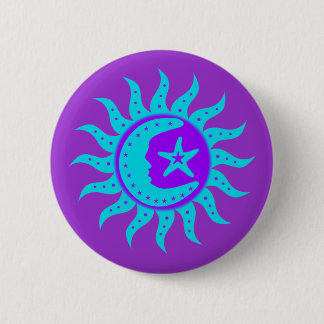 Badge Rond 5 Cm Bouton céleste d'harmonie