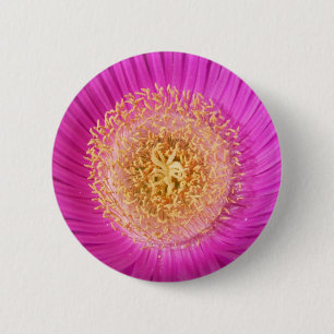 Badge Rond 5 Cm Bouton Centre Fleur Rose