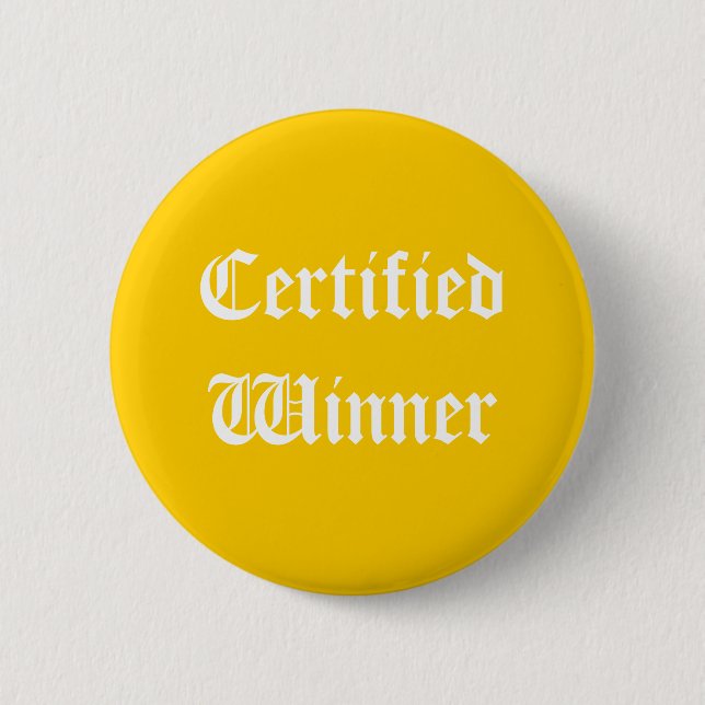 Badge Rond 5 Cm Bouton certifié de gagnant (Devant)
