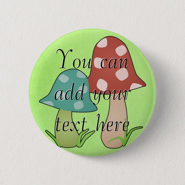 Badge Rond 5 Cm Bouton Champignons des bois (Devant)
