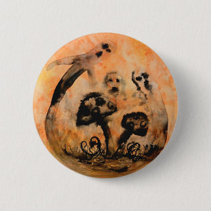 Badge Rond 5 Cm Bouton Champignons fantômes