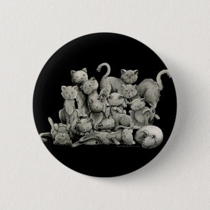 Badge Rond 5 Cm Bouton chanceux de 13 chats noirs