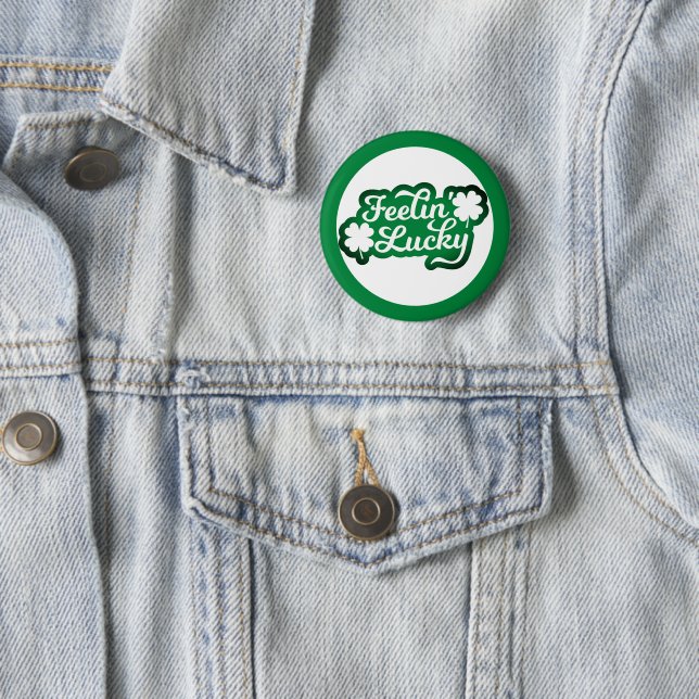 Badge Rond 5 Cm Bouton chanceux de la Saint-Patrick (En situation)
